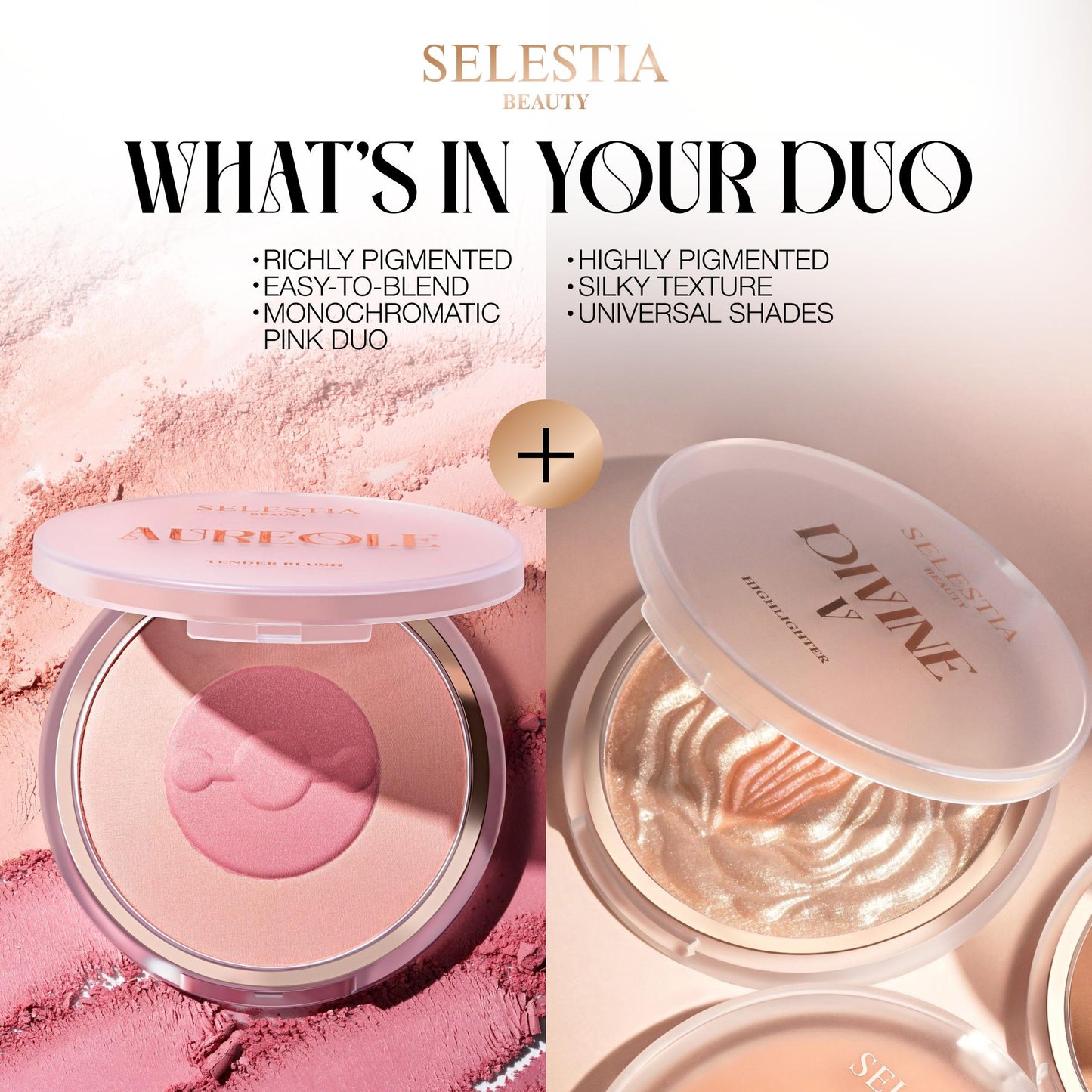 SELESTIA BEAUTY Divinve V Highlighter & Aureole Blush Bundle