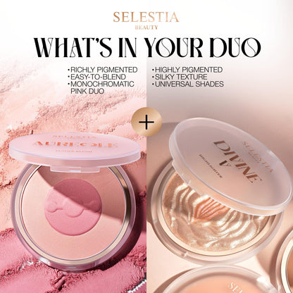 SELESTIA BEAUTY Divinve V Highlighter & Aureole Blush Bundle